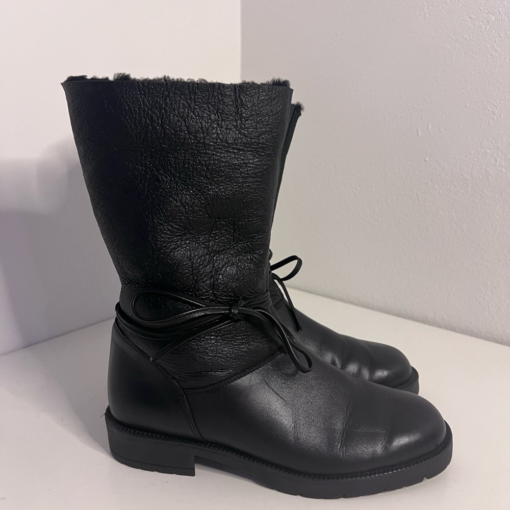 Santana Canada Black Leather Winter Boots - Picture 2 of 6